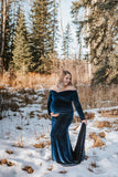 Alexandria Velvet Gown - Sapphire